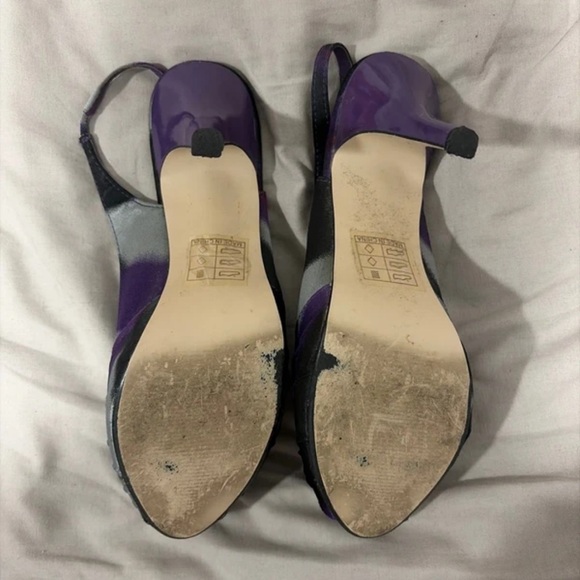 Chic Purple and Black Slingback Heels - Picture 5 of 5